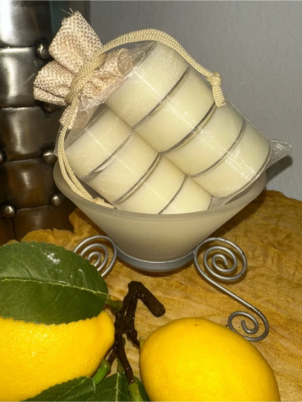 Lemon Zest 8pk Mini Tea Lights with Holder, SCENT UNLEASHED LLC